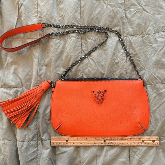 NWOT Rusi Designs Orange Crossbody Chain Purse - Picture 7 of 10